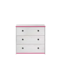 Kinder Parisot Kommode Smoozy 79cm mit 3 Schubladen - /rosa oder /blau