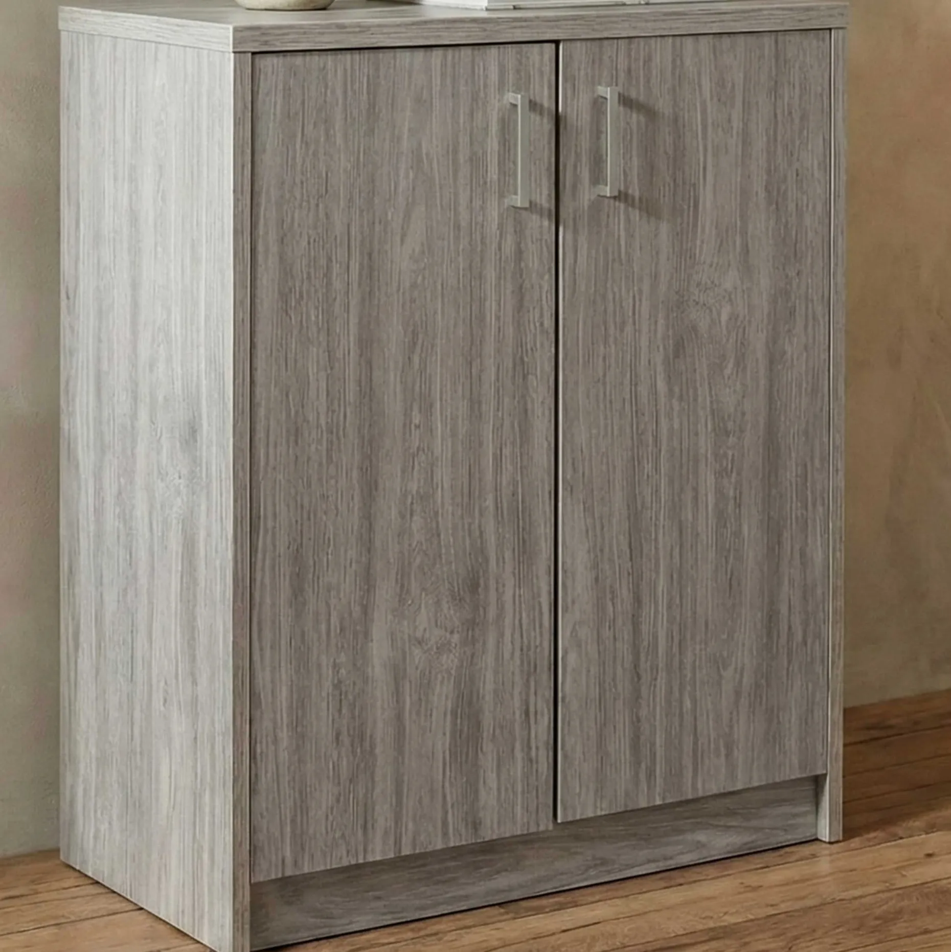 Kommode Spacio 84cm 2 Türen - Eiche grau
