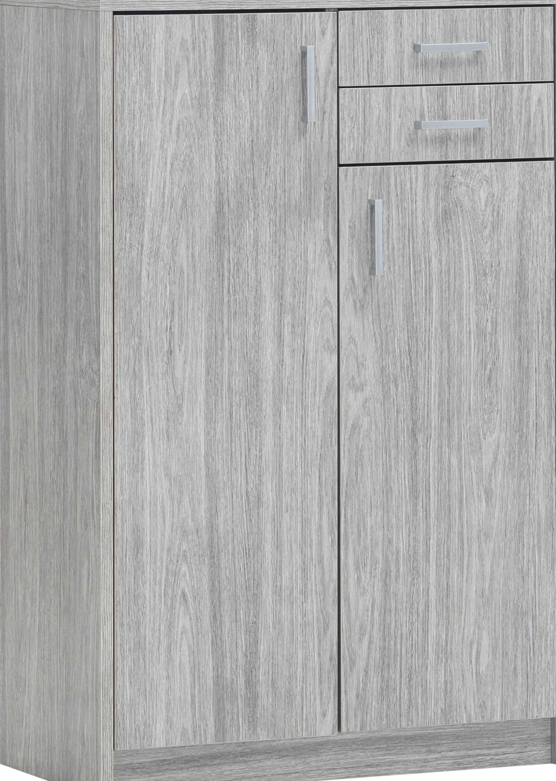Kommode Spacio 110cm 2 Türen/2 Schubladen - Eiche grau