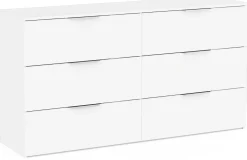 Kommode Spectre - 151x41x81cm - 6 Schubladen - weiß