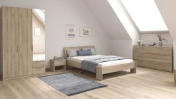 Kommode Spectre - 151x41x81cm - 6 Schubladen - Eiche Dekor