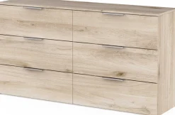 Kommode Spectre - 151x41x81cm - 6 Schubladen - Eiche Dekor