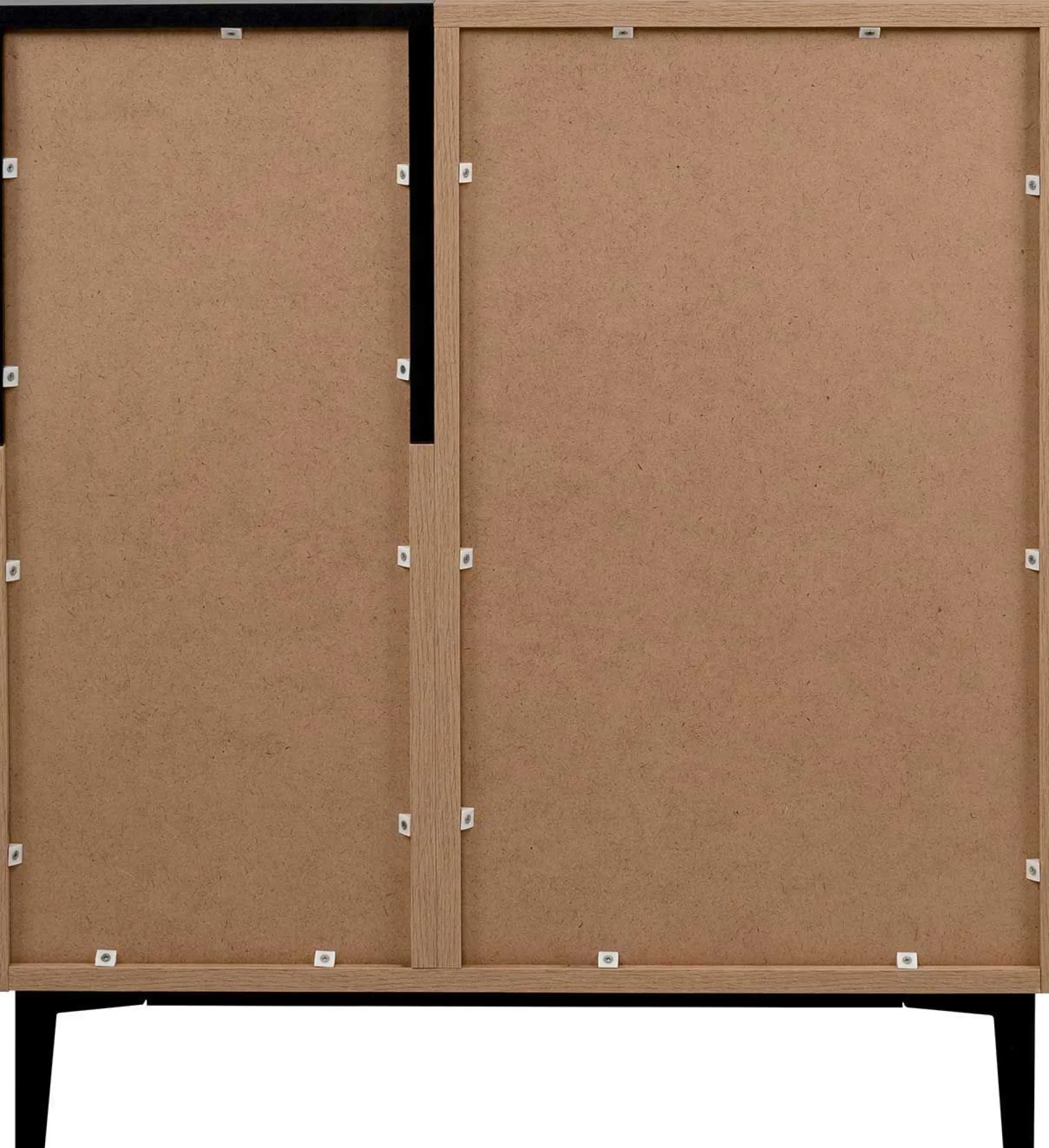 Kommode Ted 80cm 2 Türen - Eiche/schwarz