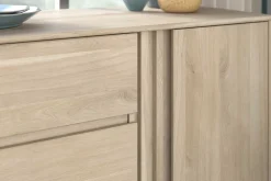 Kommode Tokio 77 cm-3 Schubladen, 1 Drehtür Eiche Dekor