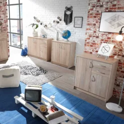 Kommode Ultima 74x35x86cm mit 2 Türen und 2 Schubladen - Sonoma Eiche
