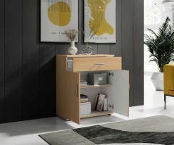 Kommode Viviane 60cm mit 2 Türen und 1 Schublade - Buche