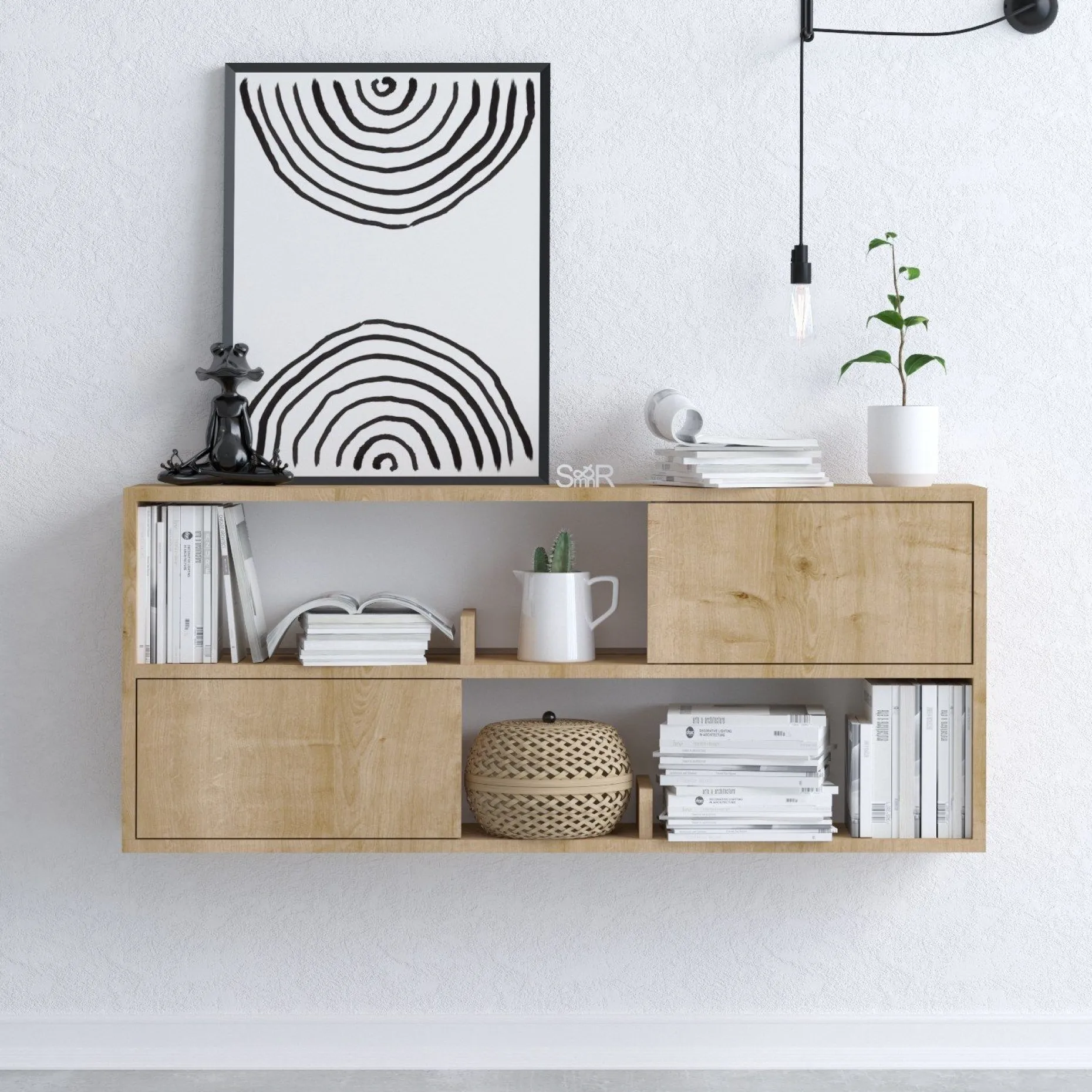 Konsole Flora - 100% MELAMINE - Eiche - 120 x 50 x 22 cm