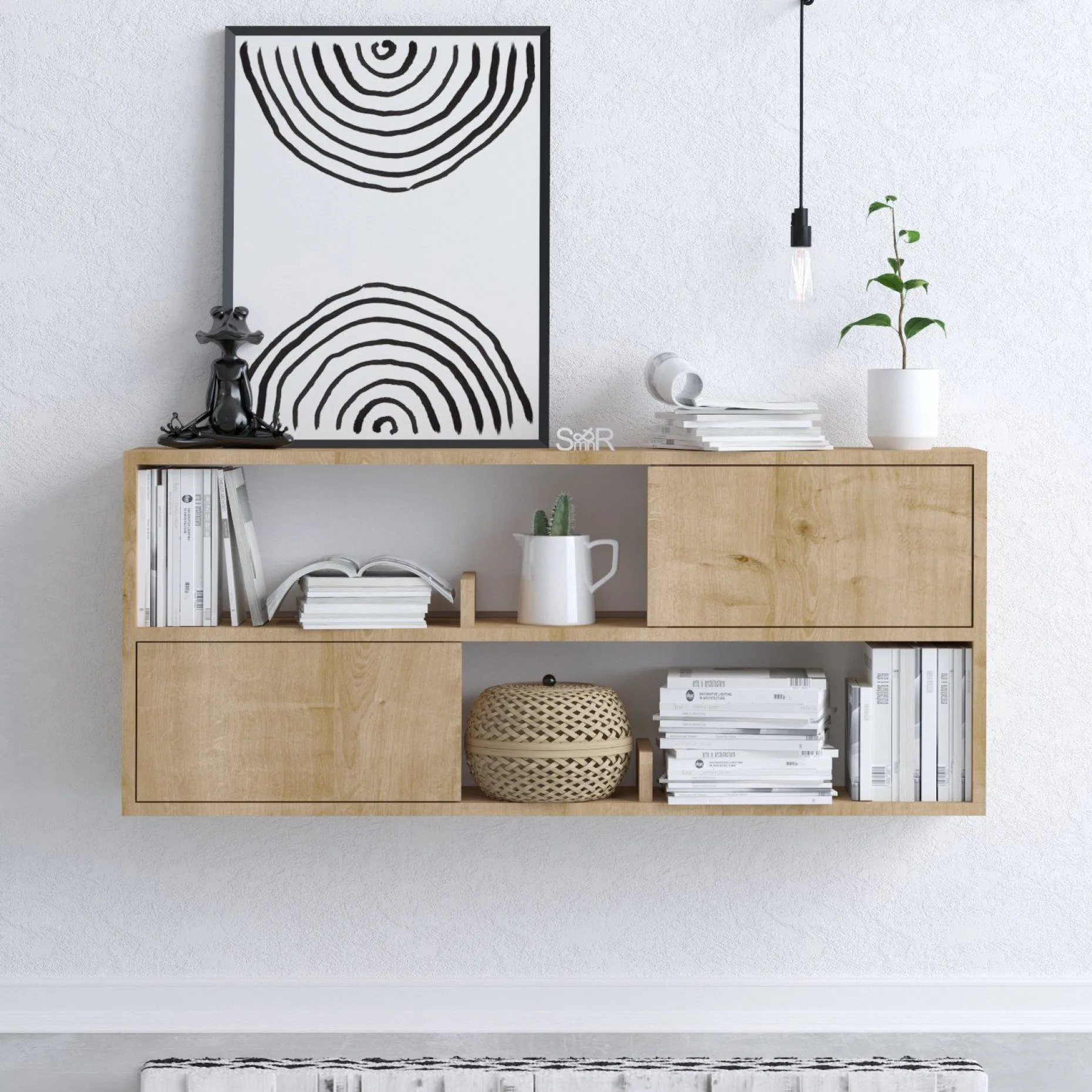 Konsole Flora - 100% MELAMINE - Eiche - 120 x 50 x 22 cm