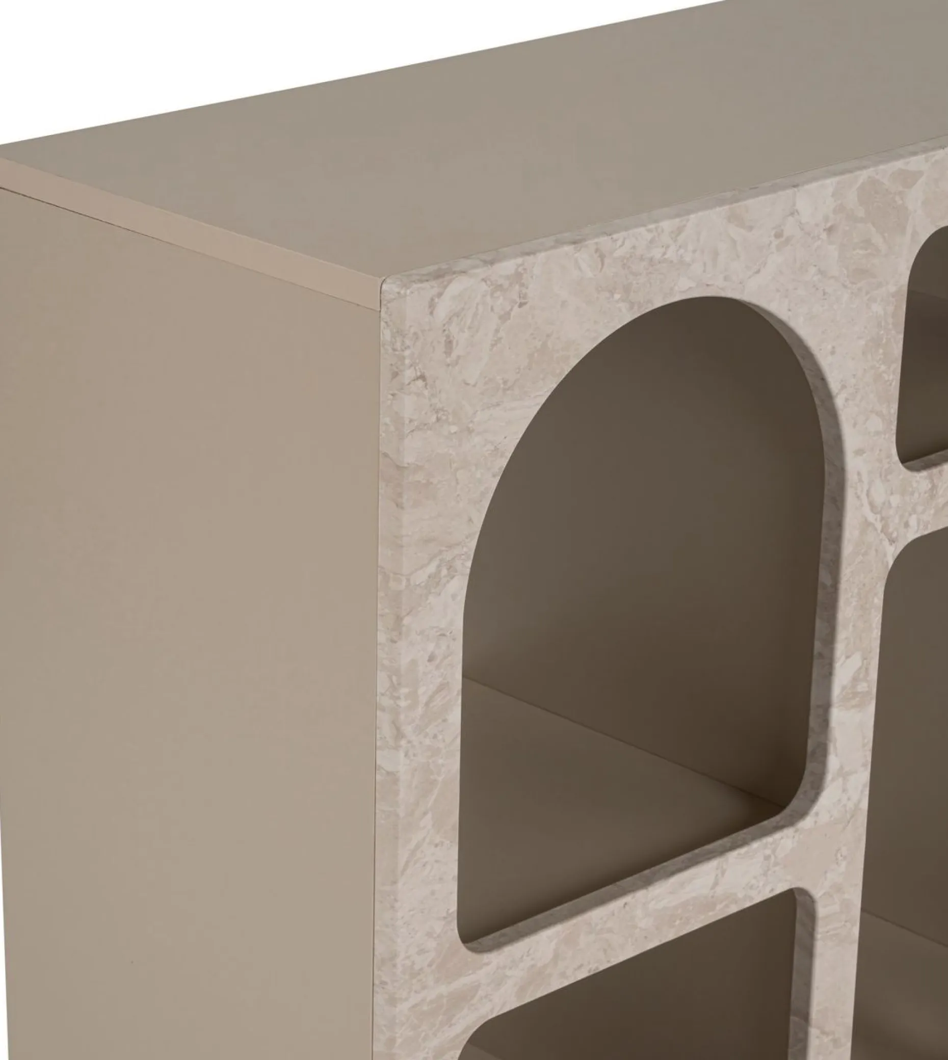 Konsole Lessa - 100% MELAMINE - Travertin - 74 x 37 x 80 cm