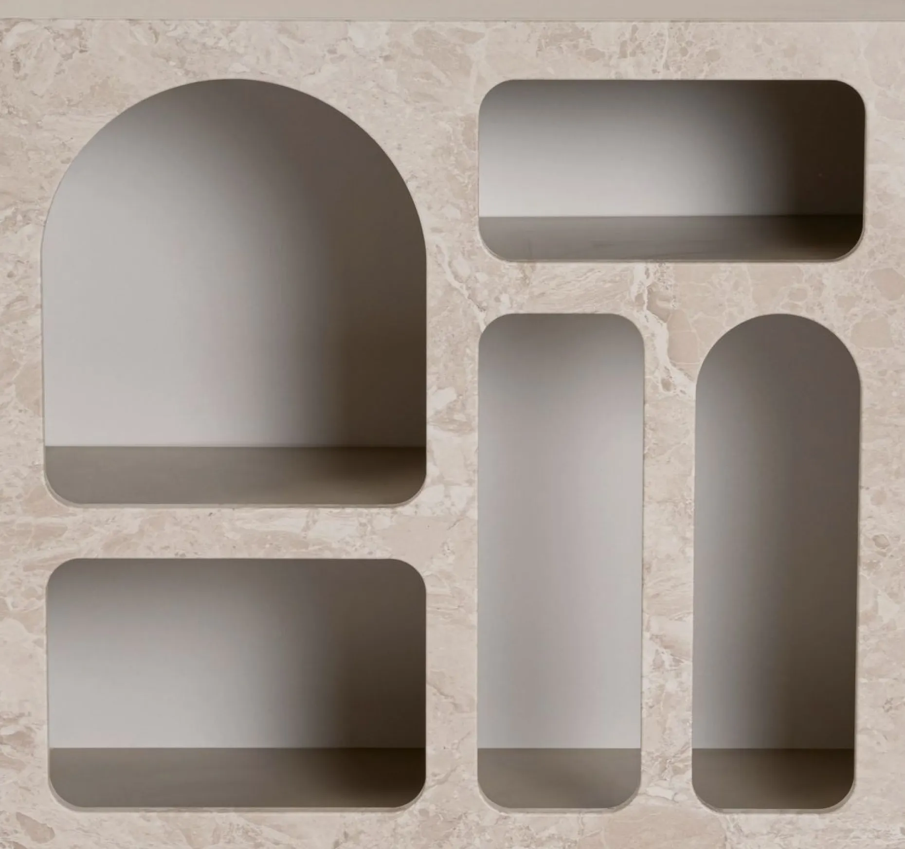 Konsole Lessa - 100% MELAMINE - Travertin - 74 x 37 x 80 cm