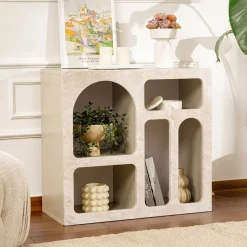 Konsole Lessa - 100% MELAMINE - Travertin - 74 x 37 x 80 cm