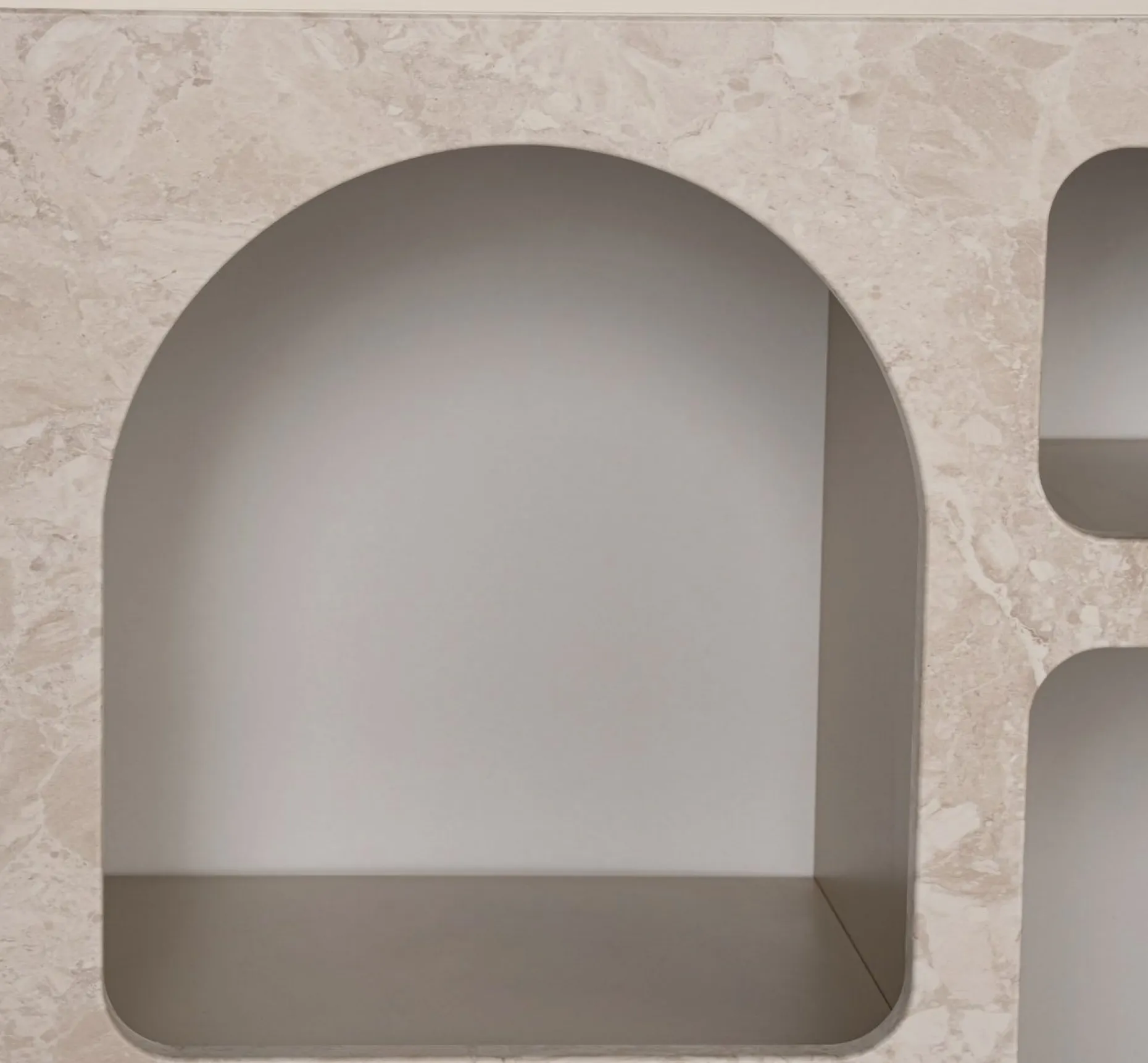 Konsole Lessa - 100% MELAMINE - Travertin - 74 x 37 x 80 cm