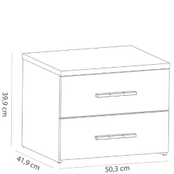 Konsole Seliena 2 Schubladen Gebürstete Eiche/Mattweiß