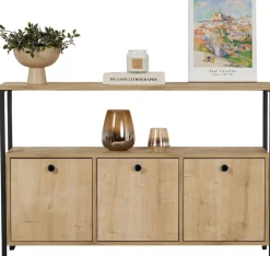 Emob Konsole Solace - 100% MELAMINE - Eiche - 77 x 30 x 120 cm
