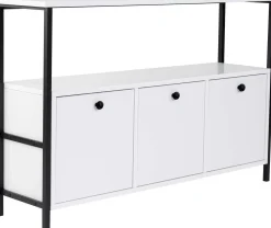 Emob Konsole Solace - 100% MELAMINE - Weiß - 77 x 30 x 120 cm