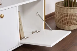 Emob Konsole Solace - 100% MELAMINE - Weiß - 77 x 30 x 120 cm