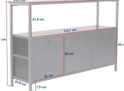 Emob Konsole Solace - 100% MELAMINE - Weiß - 77 x 30 x 120 cm