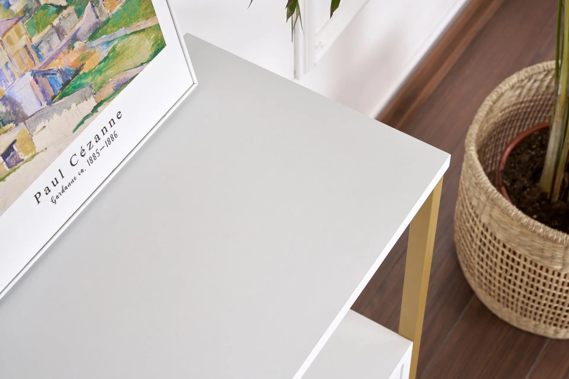 Emob Konsole Solace - 100% MELAMINE - Weiß - 77 x 30 x 120 cm