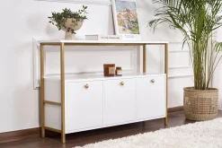 Emob Konsole Solace - 100% MELAMINE - Weiß - 77 x 30 x 120 cm