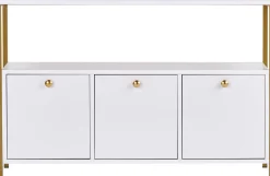 Emob Konsole Solace - 100% MELAMINE - Weiß - 77 x 30 x 120 cm