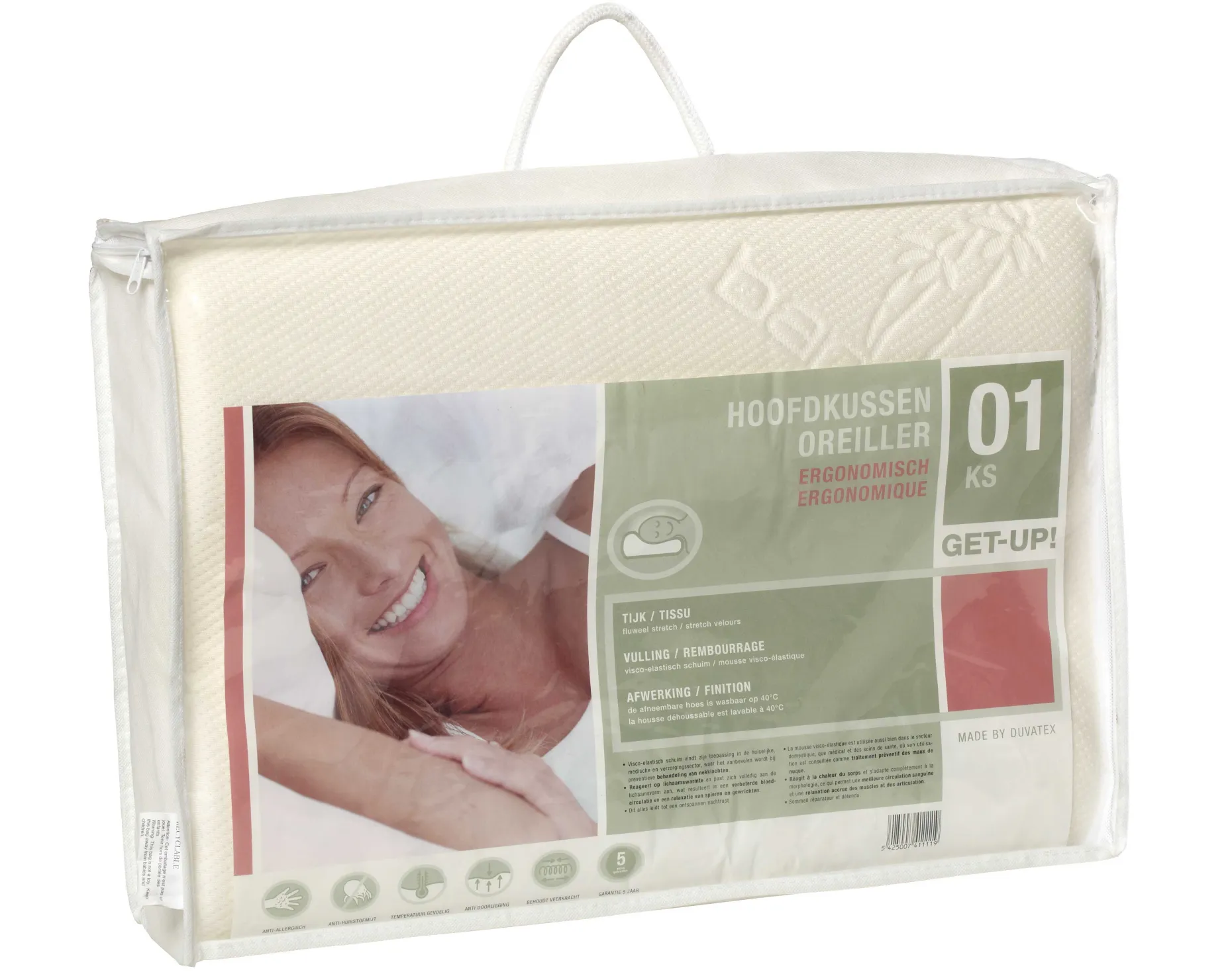 Kopfkissen Ergo visco-elastischem Schaum 52x42 cm