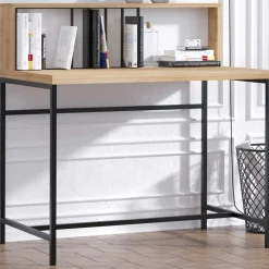 Emob Kreative Home Office Schreibtisch mit Regalen | Eiche Schwarz
