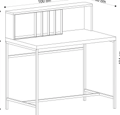 Emob Kreative Home Office Schreibtisch mit Regalen | Eiche Schwarz