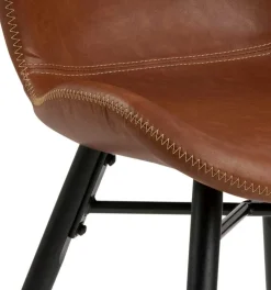 Emob Kunstlederstuhl Tilda mit schrägen Beinen - cognac/schwarz