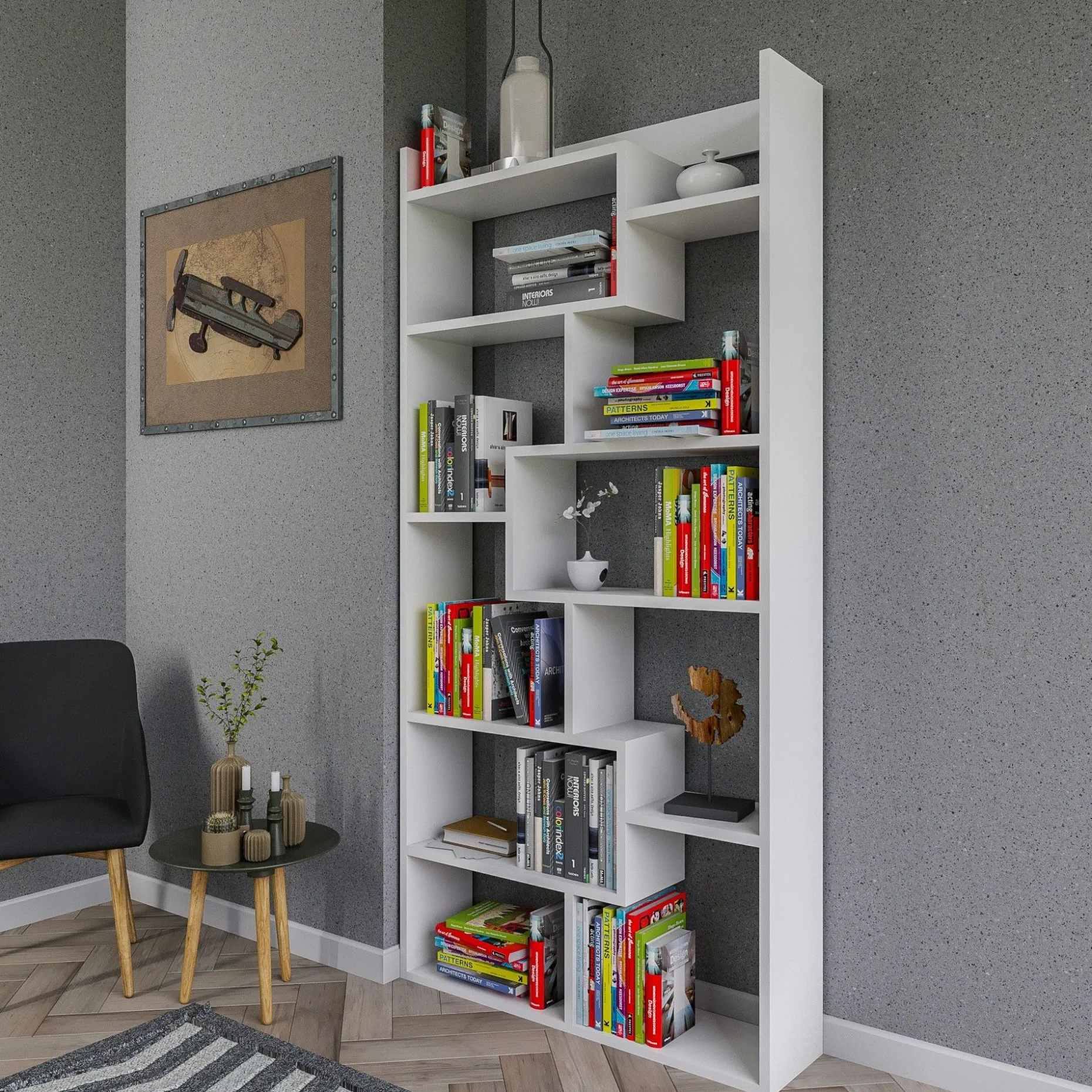 Kuttap Bücherregal | 100 % MELAMIN | Weiß
