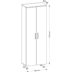 Lagerschrank Arizona - 59x31x161cm - 2 Türen - weiß