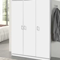 Lagerschrank Ray 120cm mit 3 Türen und 4 Einlegeböden - weiß