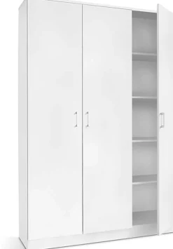 Lagerschrank Ray 120cm mit 3 Türen und 4 Einlegeböden - weiß