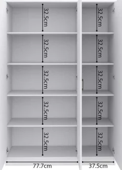 Lagerschrank Ray 120cm mit 3 Türen und 4 Einlegeböden - weiß