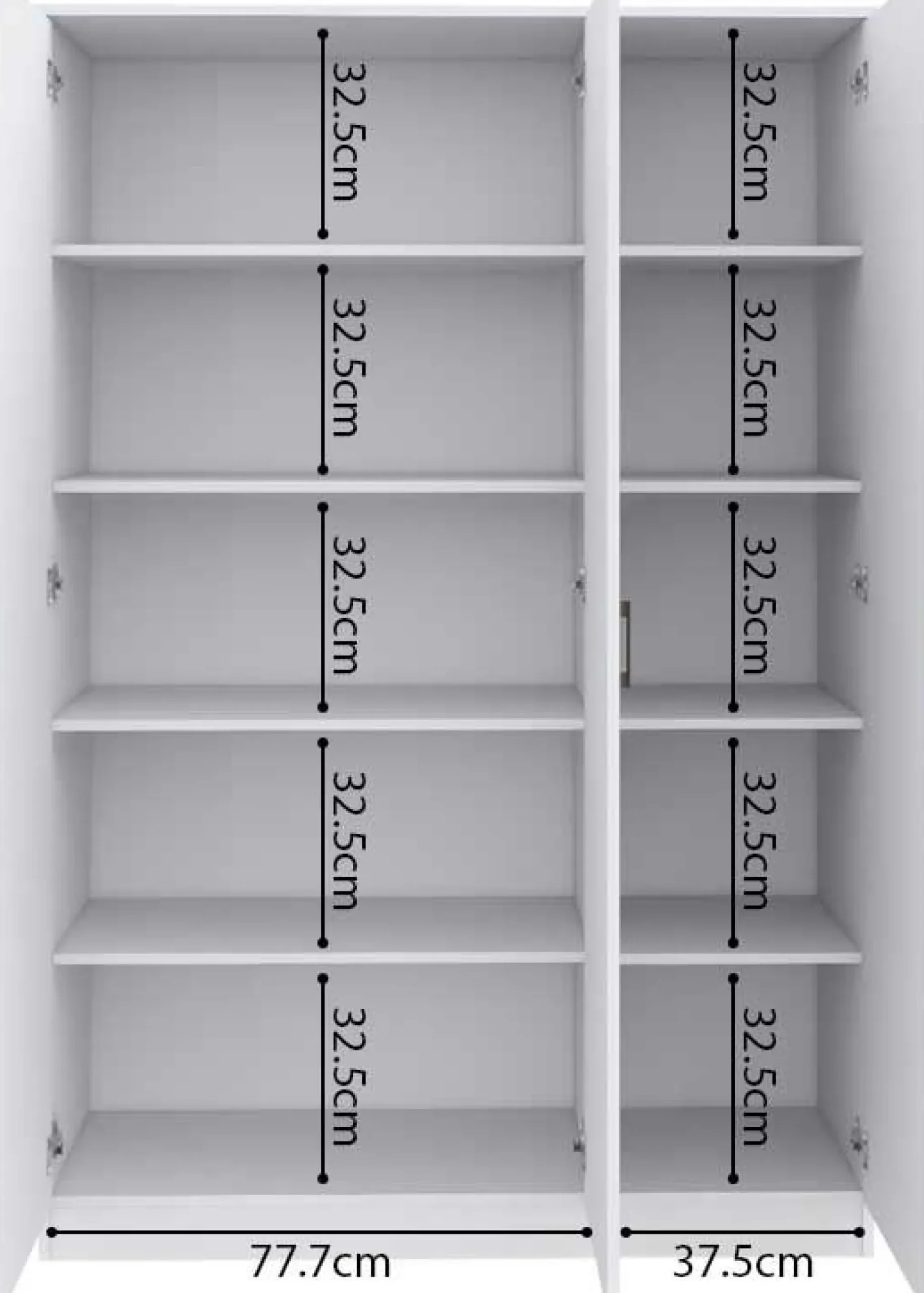 Lagerschrank Ray 120cm mit 3 Türen und 4 Einlegeböden - weiß