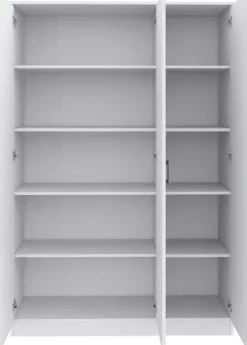 Lagerschrank Ray 120cm mit 3 Türen und 4 Einlegeböden - weiß