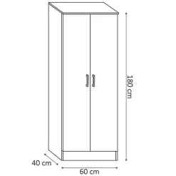 Lagerschrank Ray 60cm mit 2 Türen und 4 Einlegeböden - weiß