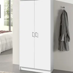 Lagerschrank Ray 80cm mit 2 Türen und 4 Einlegeböden - weiß