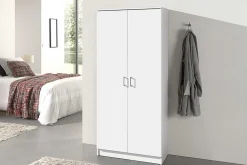 Lagerschrank Ray 80cm mit 2 Türen und 4 Einlegeböden - weiß
