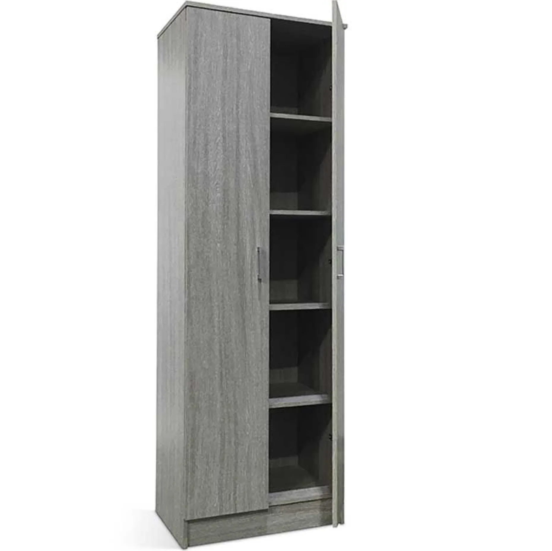Lagerschrank Ray 60cm mit 2 Türen und 4 Einlegeböden - Eiche grau