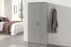 Lagerschrank Ray 80cm mit 2 Türen und 4 Einlegeböden - Eiche grau
