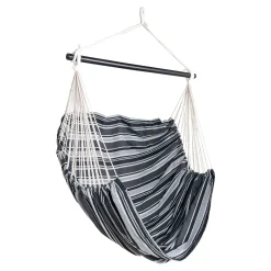 House Nordic Lamia Hängemattenstuhl: /Schwarz, Polyester/Baumwolle, Lärchenholz