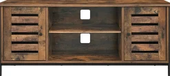Lance TV-Schrank 110cm 2 Türen 2 Fächer - rustikal braun/schwarz