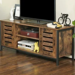 Lance TV-Schrank 110cm 2 Türen 2 Fächer - rustikal braun/schwarz