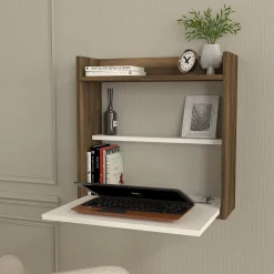 Emob Laptop Schreibtisch | 100 % Melamin | Weiß, Walnuss