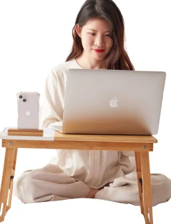 Emob Exclusive Laptop-Tisch - 54x35x27cm - Bambusholz