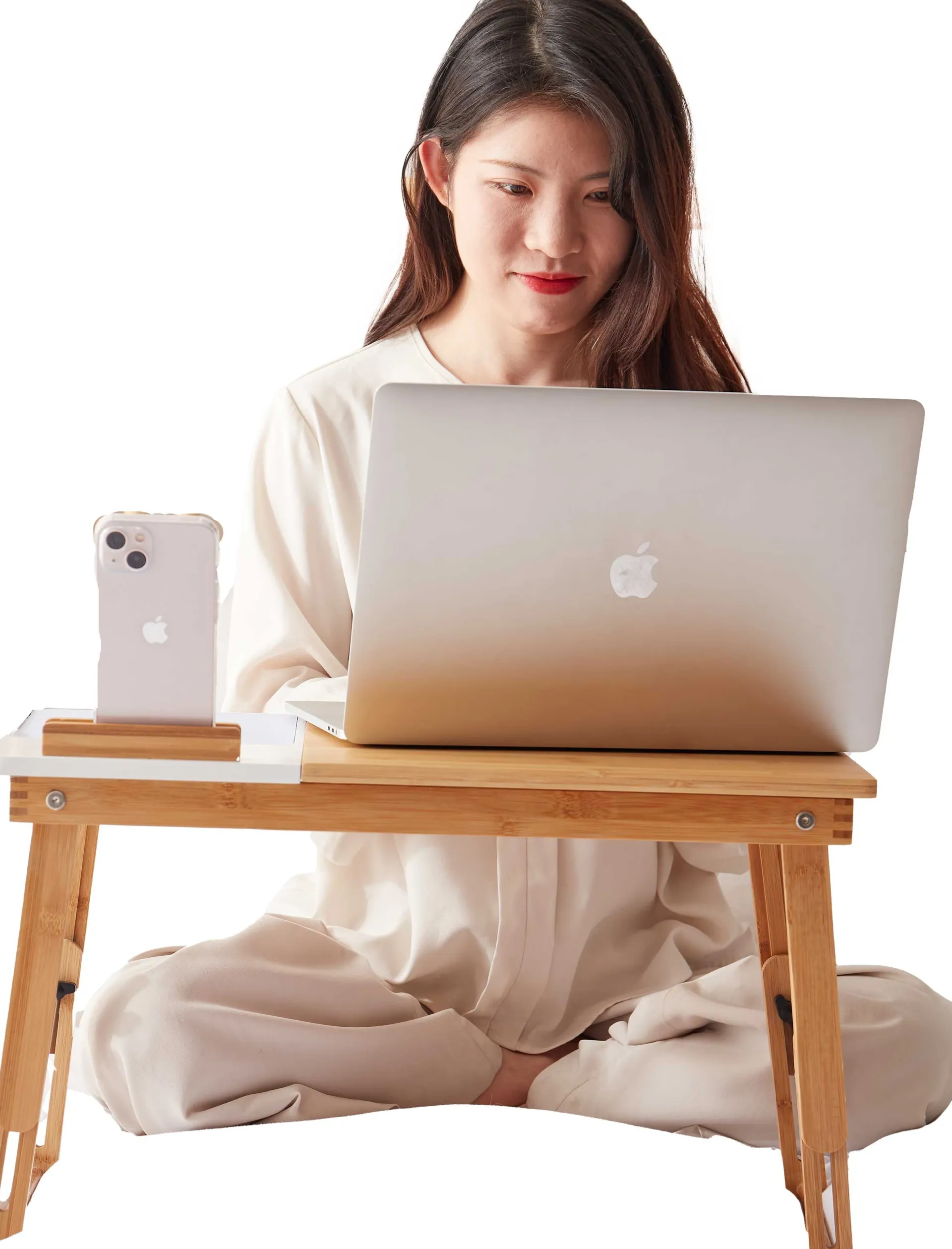 Emob Exclusive Laptop-Tisch - 54x35x27cm - Bambusholz