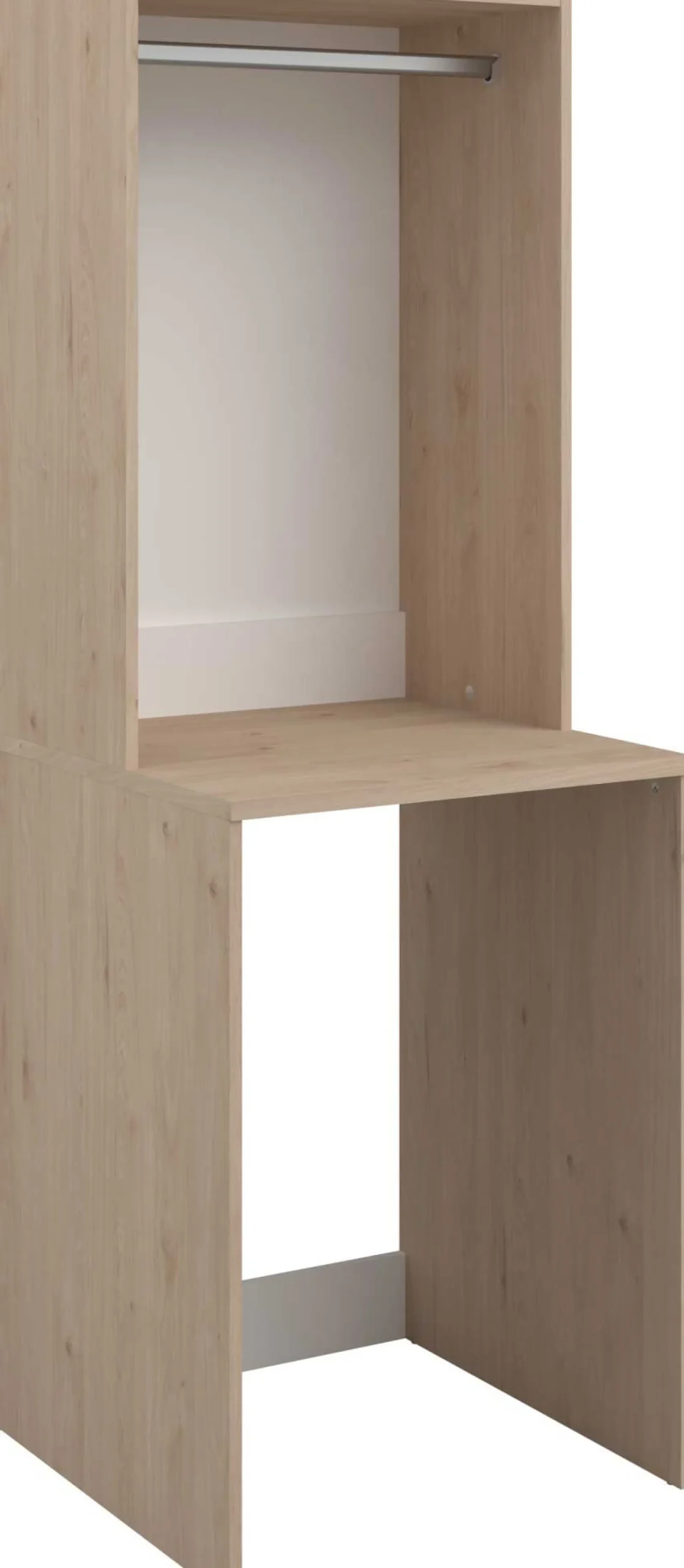 Laundry Waschmaschinenschrank - 65x60x184cm - mit Kleiderstange - Eiche Dekor