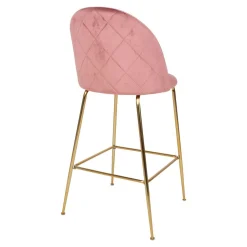 House Nordic Lausanner Barstuhl aus Samt mit Beinen in Messingoptik