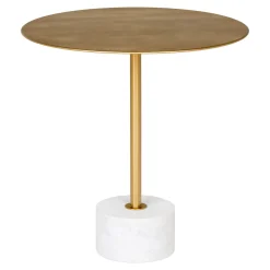 House Nordic Lecco Beistelltisch - Messing/Marmor | Ø51x52 cm