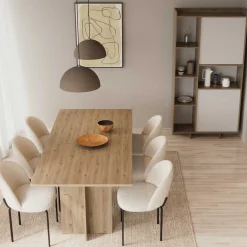 CBA Leda Ausziehbarer Esstisch - 160/200x90x74cm - Eiche Dekor